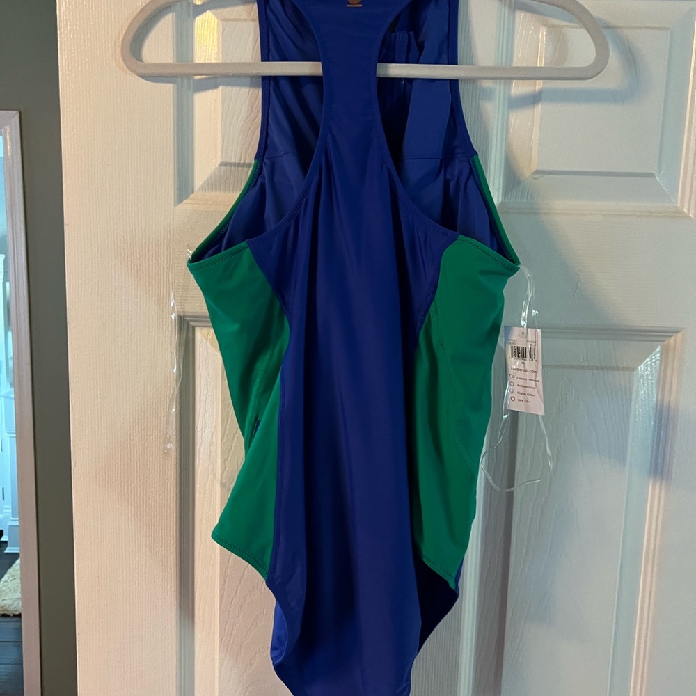 Stylish Blue and Green Women's Swimsuit
